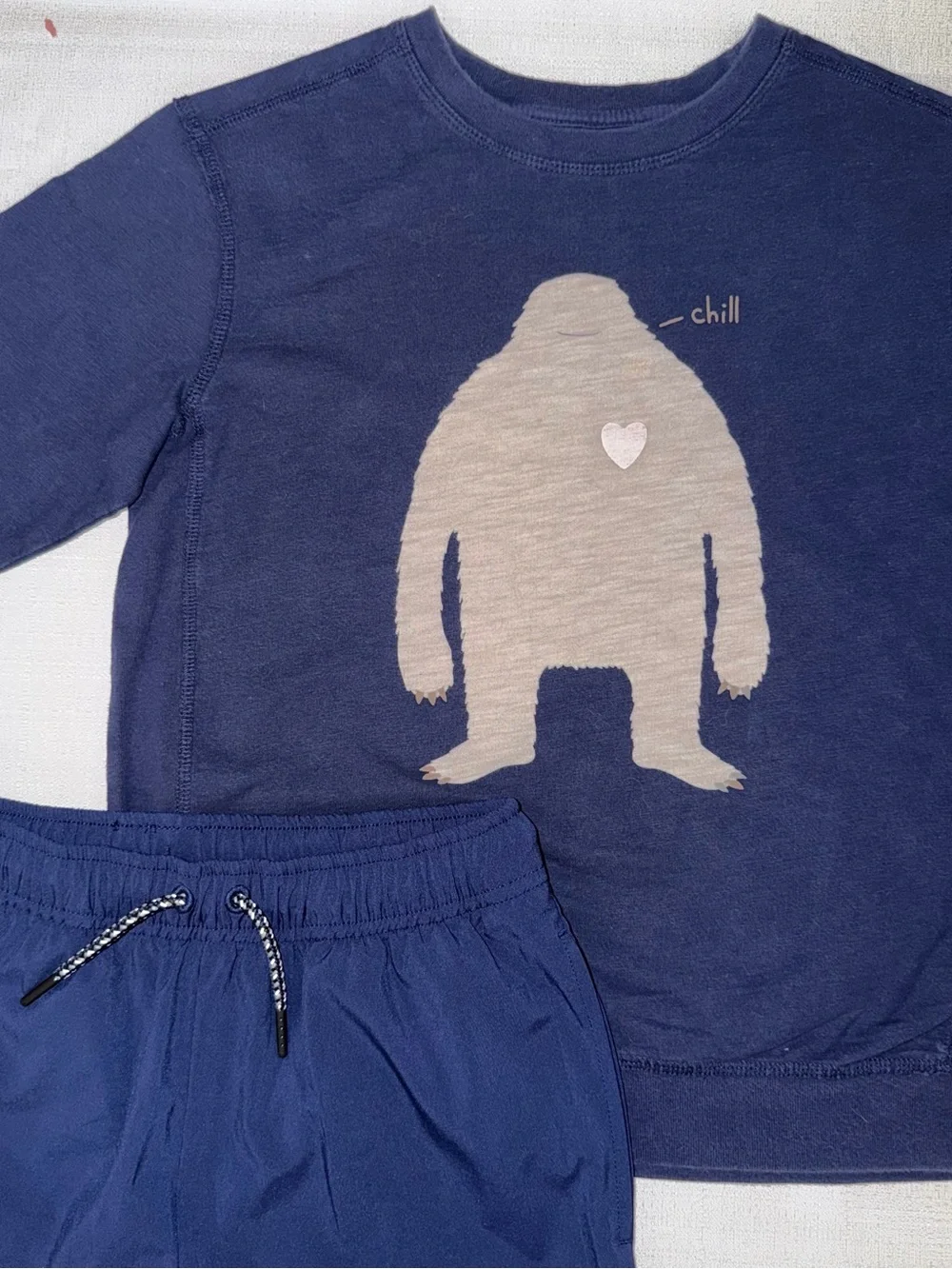 Peek Navy Long Sleeve Shirt with Yeti and New Hanna Andersson Pants size 12/150